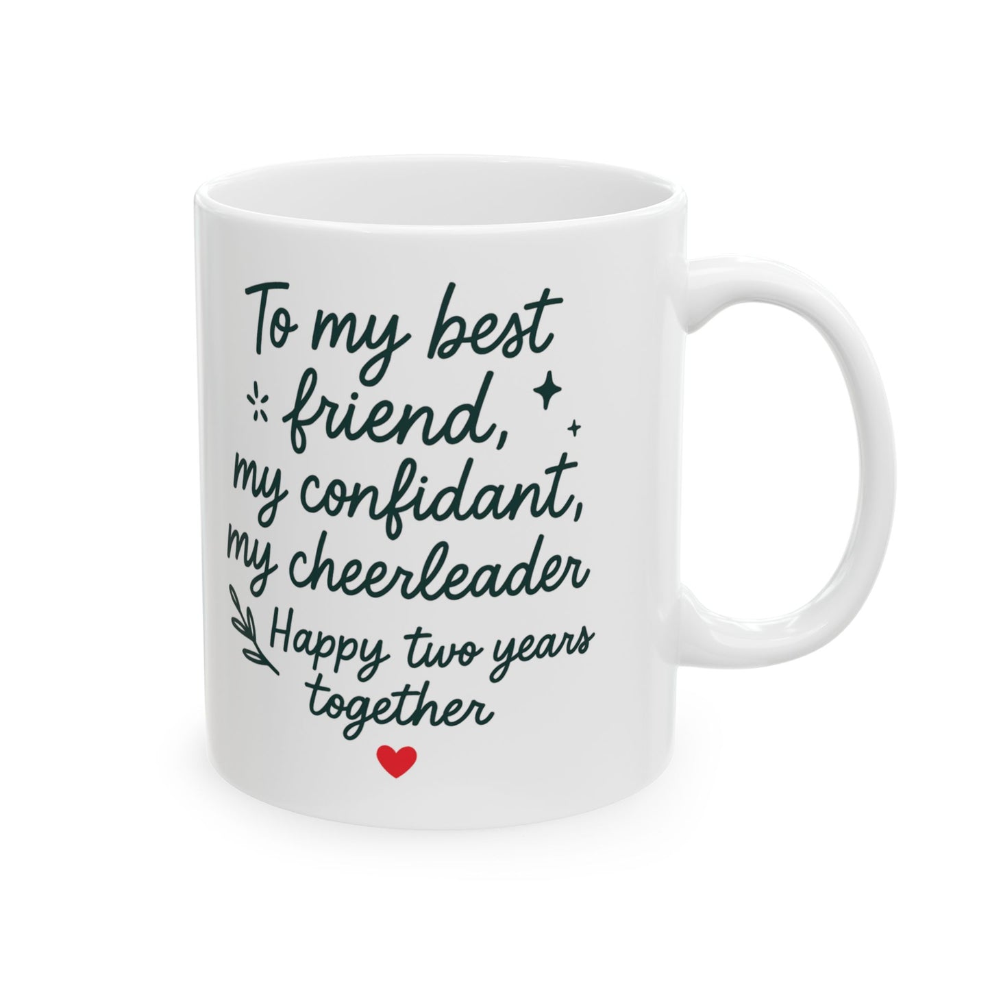 Anniversary mugs 2nd, 2nd anniversary gift wedding cup, Happy 2nd year anniversary mug, Unique second year wedding anniversary gift