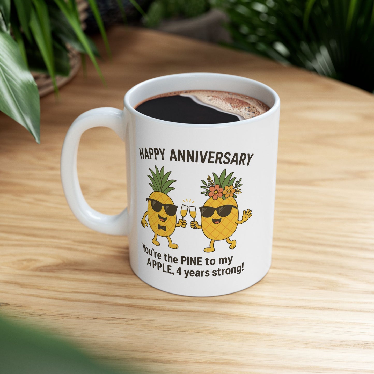 Funny anniversary gift for him 4 years, Funny anniversary gift for her 4 years, Four years wedding anniversary cup, Fourth anniversary mug