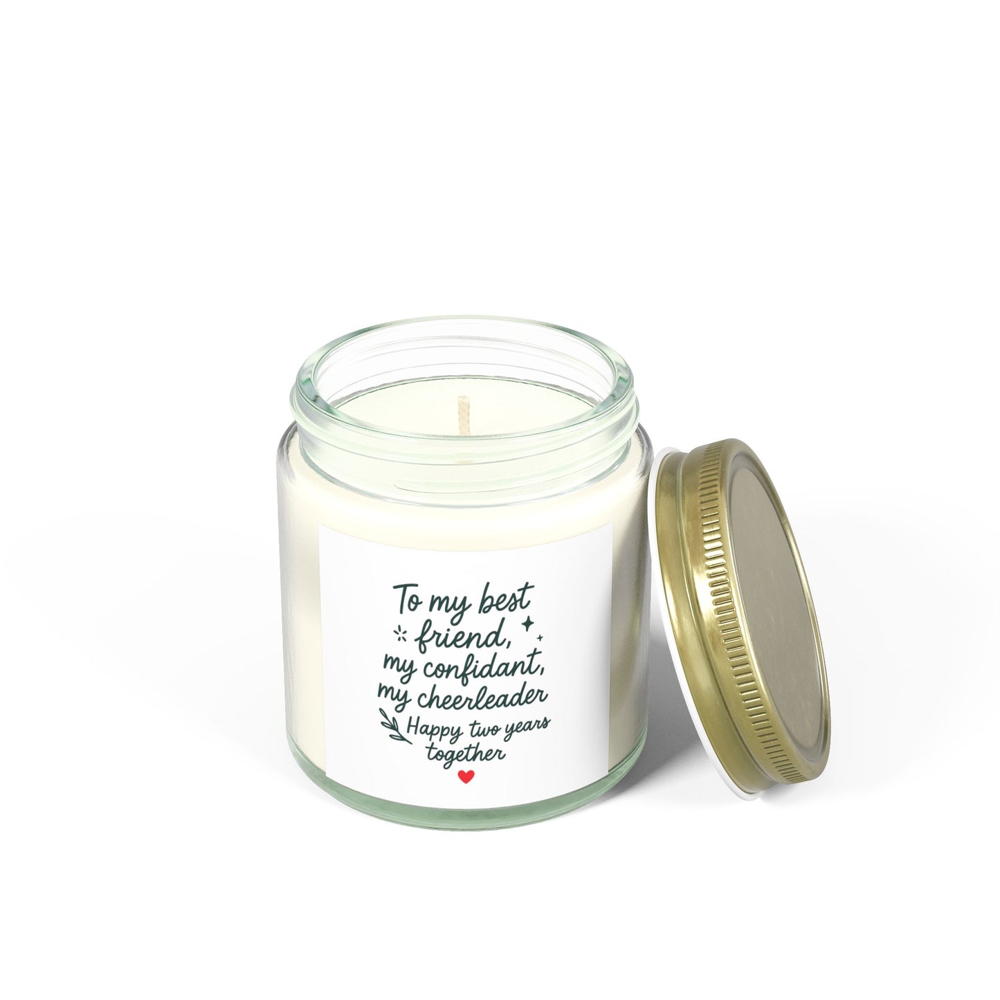2nd anniversary candle, 2nd marriage anniversary gift for wife, Two year anniversary present, Cotton 2nd anniversary gift candle