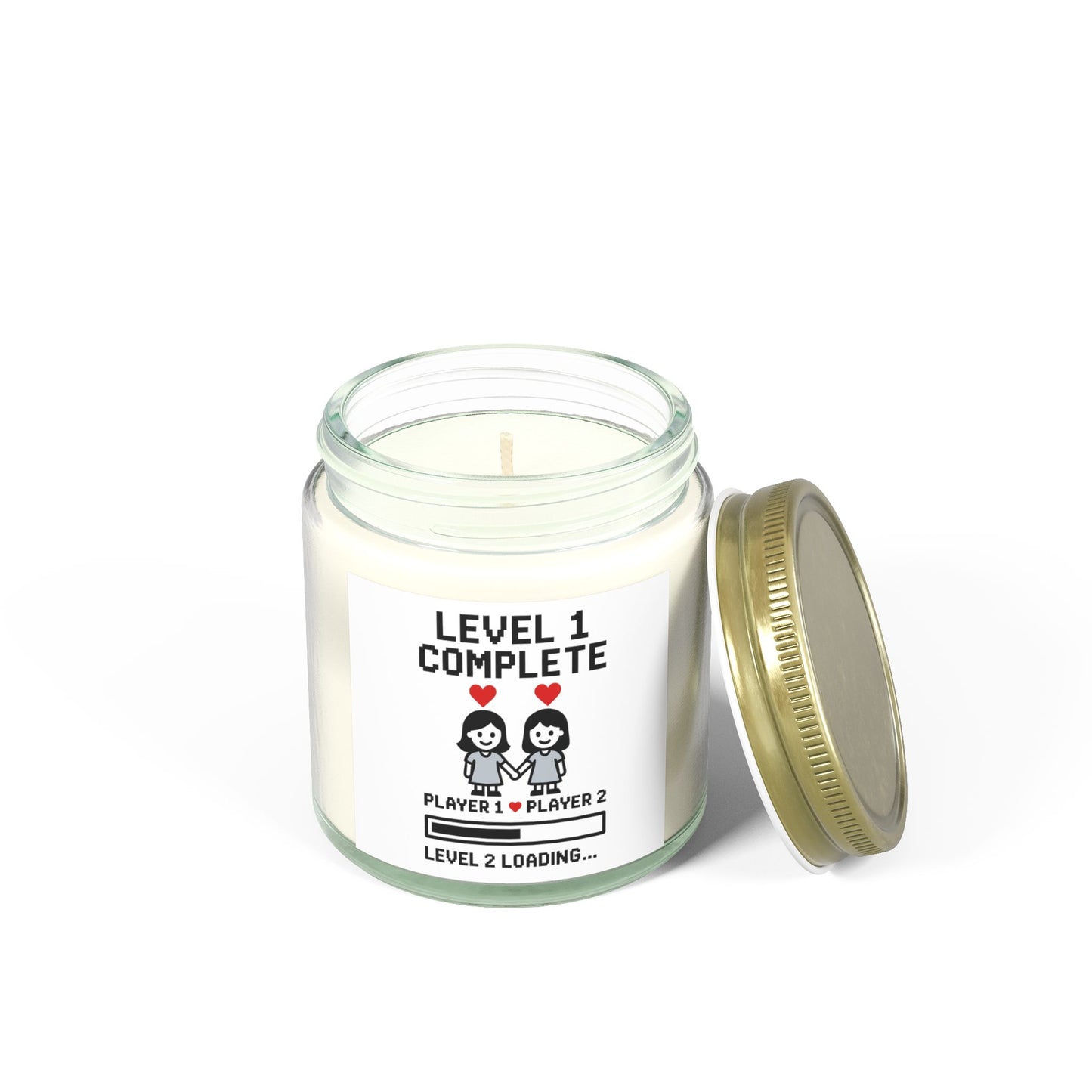 First anniversary lesbian couple gift, First anniversary candle for lesbian couple, Gay women gamer couple, Gay wife first anniversary gift