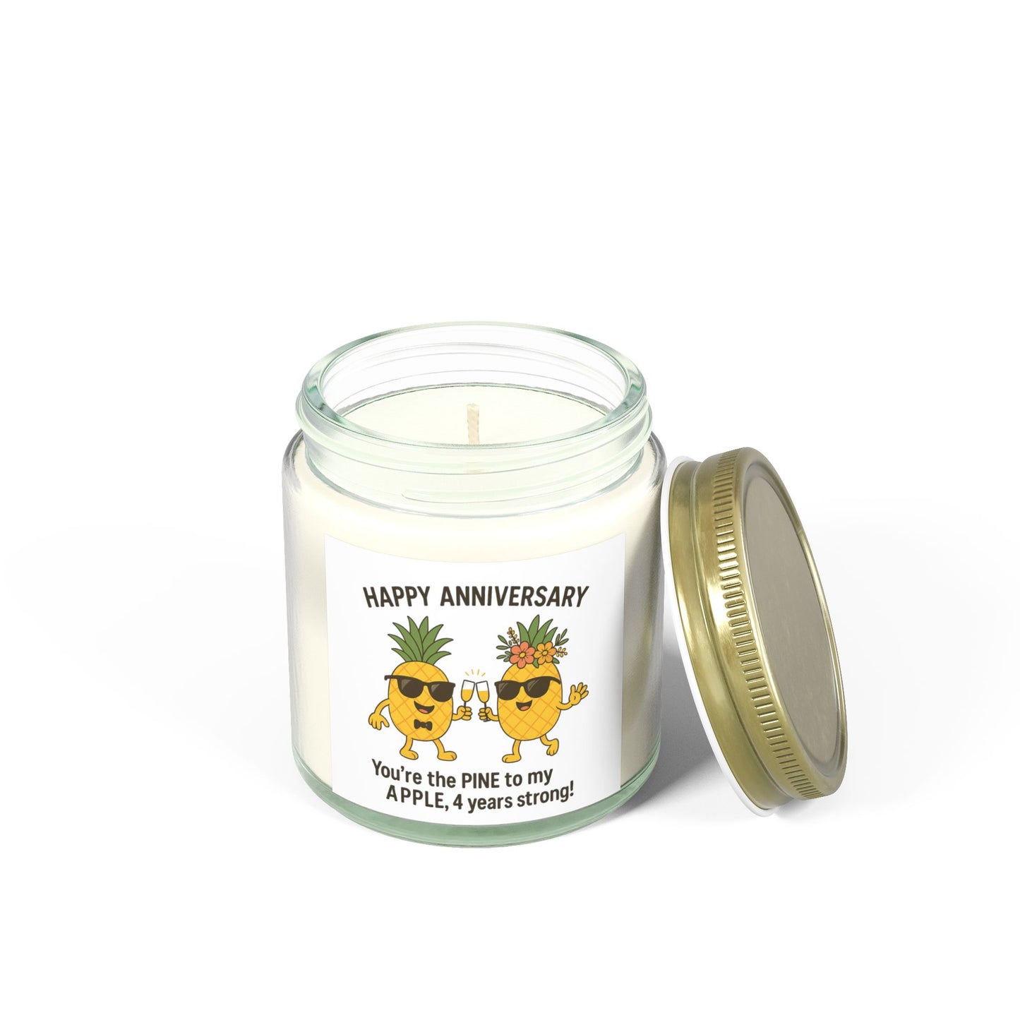 4th year anniversary gift funny, Funny 4th year fruit anniversary gifts, Fourth wedding anniversary candle, Candle 4th anniversary