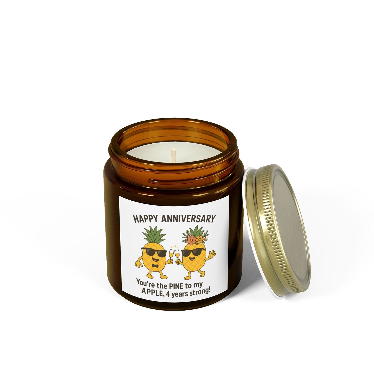 4th year anniversary gift funny, Funny 4th year fruit anniversary gifts, Fourth wedding anniversary candle, Candle 4th anniversary