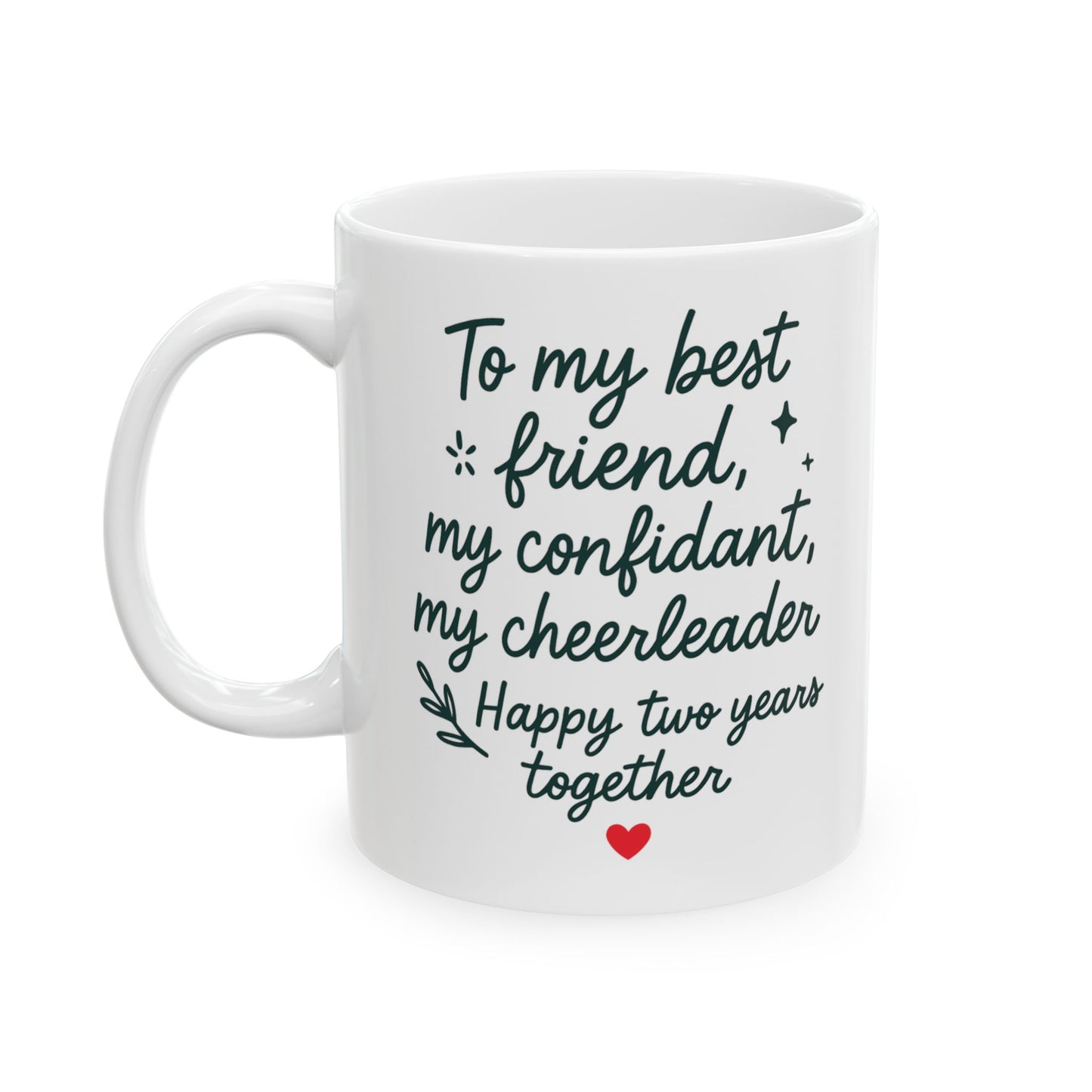 Anniversary mugs 2nd, 2nd anniversary gift wedding cup, Happy 2nd year anniversary mug, Unique second year wedding anniversary gift