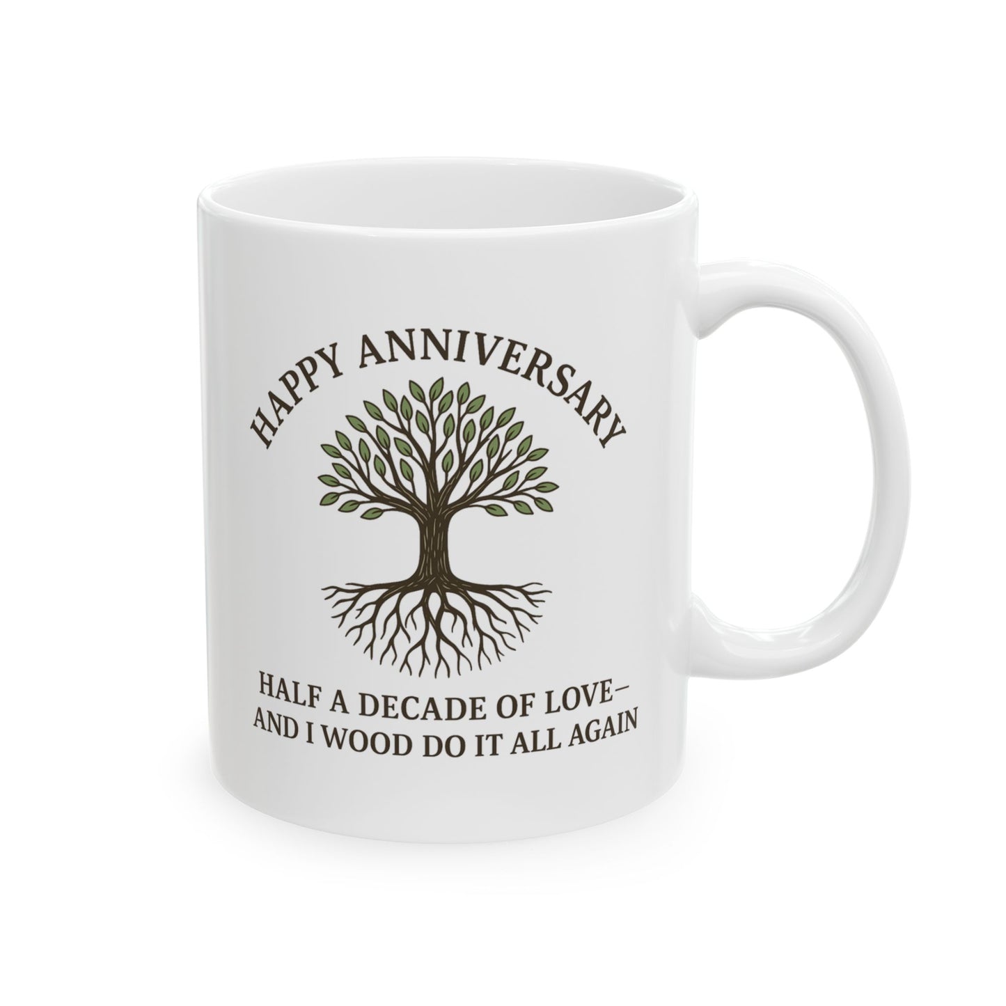 5 year anniversary mug, 5th wedding anniversary presents, Wood wedding anniversary presents, 5th anniversary coffee mug