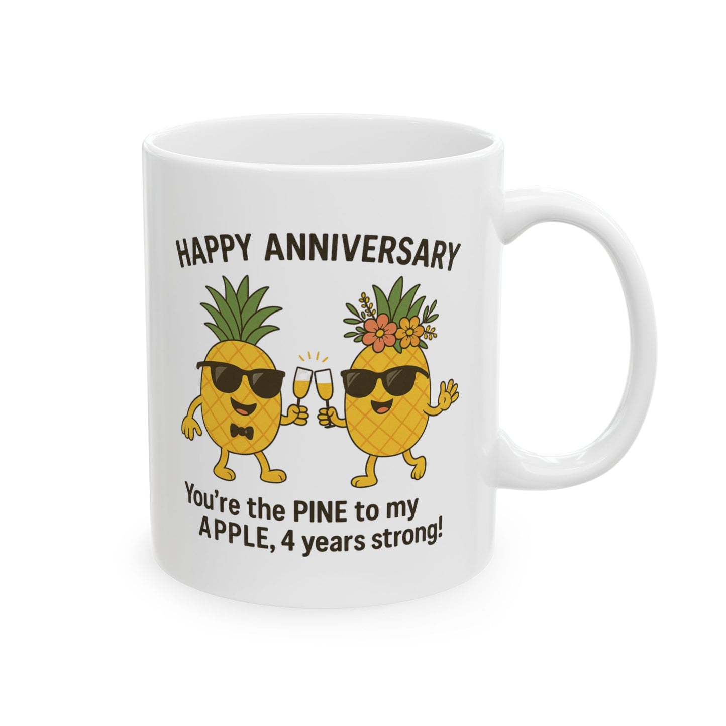 Funny anniversary gift for him 4 years, Funny anniversary gift for her 4 years, Four years wedding anniversary cup, Fourth anniversary mug