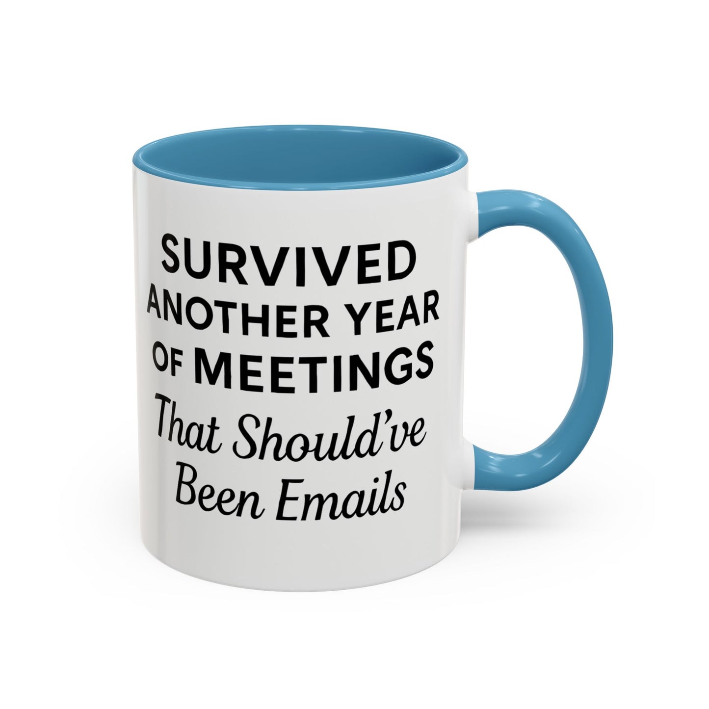 I survived another meeting mug, Work anniversary humor mug, Corporate mug funny sarcastic, Employee appreciation funny cup