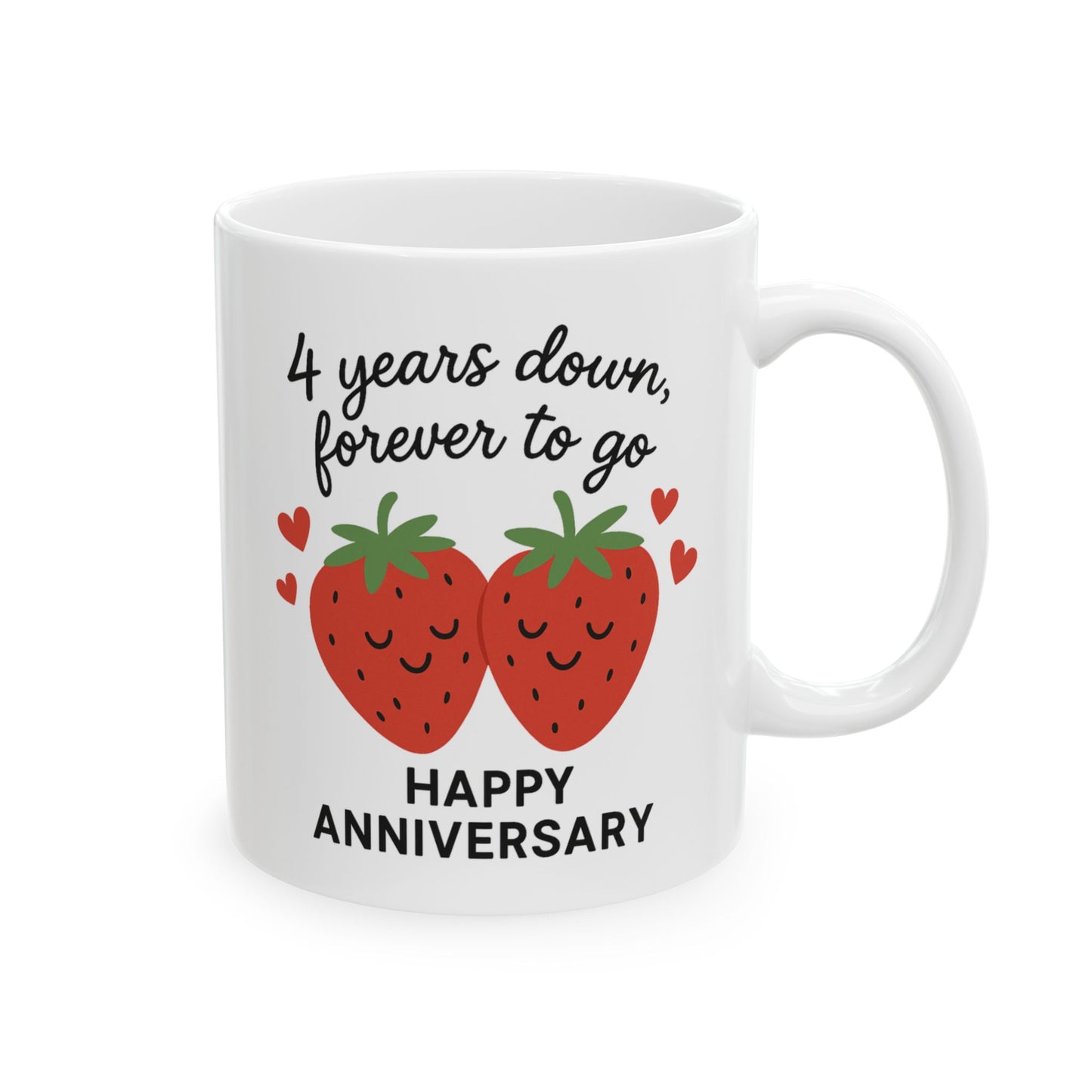 Fourth wedding anniversary mug, Gifts for him 4th anniversary fruit flower, 4th wedding anniversary gifts fruit, 4th anniversary gift fruit