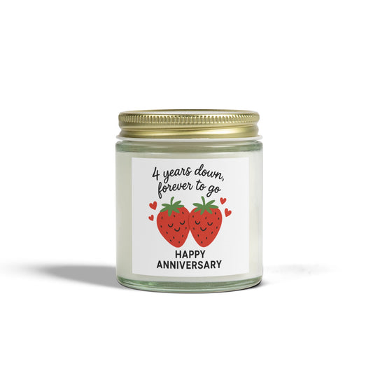 4th anniversary candle, Fourth wedding anniversary candle, Candle for 4th wedding anniversary, Meaningful 4 year wedding anniversary gift