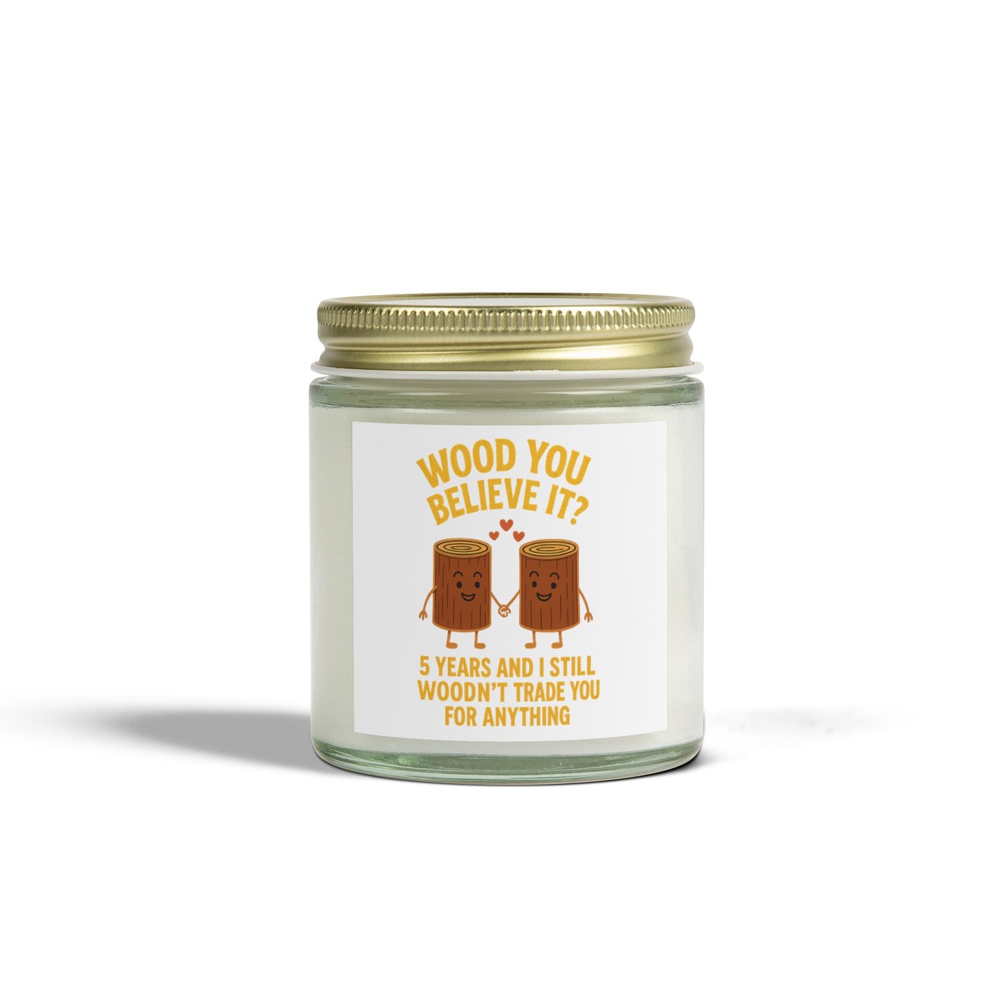 5 years married candle, Wood anniversary candle, 5th anniversary candle for him, 5th anniversary candle for her