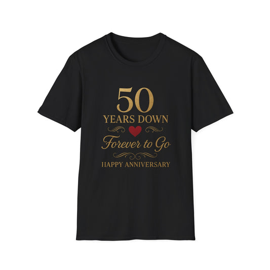 50 years down forever to go shirt, 50 years anniversary couple shirt, 50 year anniversary family shirt, 50th golden anniversary tee
