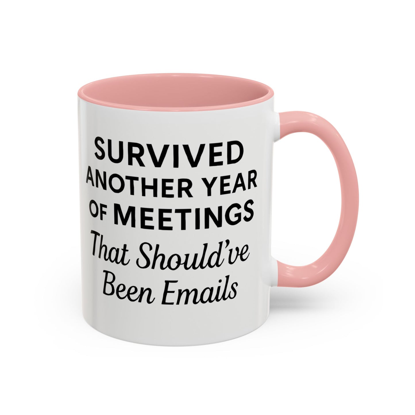 I survived another meeting mug, Work anniversary humor mug, Corporate mug funny sarcastic, Employee appreciation funny cup