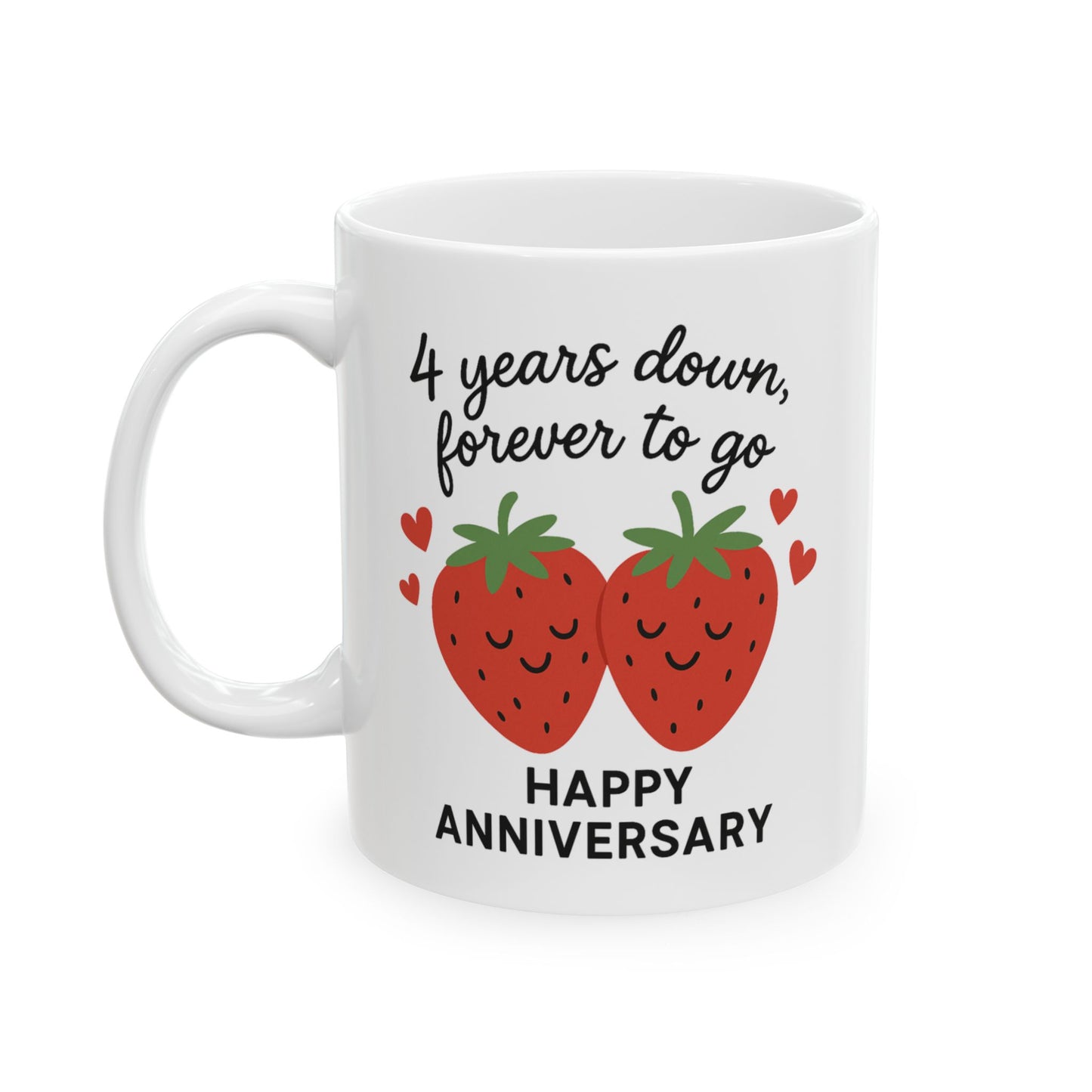 Fourth wedding anniversary mug, Gifts for him 4th anniversary fruit flower, 4th wedding anniversary gifts fruit, 4th anniversary gift fruit
