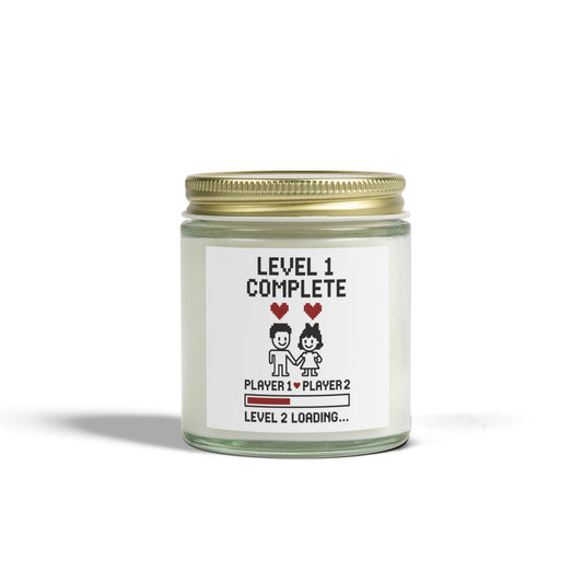 One year anniversary candle, First year wedding anniversary presents, Level 1 complete anniversary gift, Funny 1st year anniversary candle