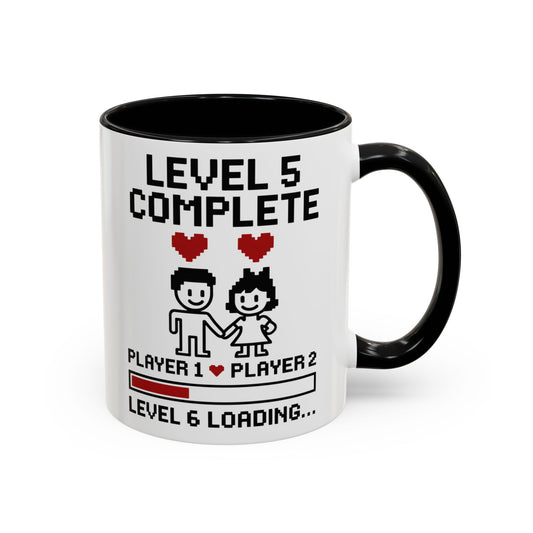 Level 5 complete mug, Level 5 complete coffee mug, Level 5 complete cup, Level 5 gamer couple mug, 5th anniversary gamer gift