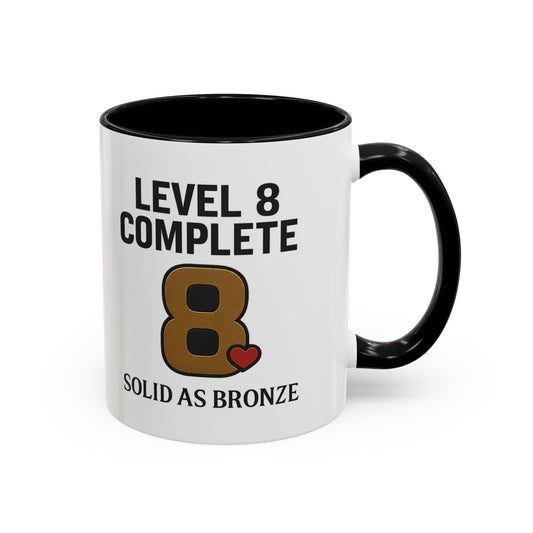 8th anniversary mug, 8th anniversary coffee mug, 8th anniversary cup, Level 8 complete mug, 8th wedding anniversary mug