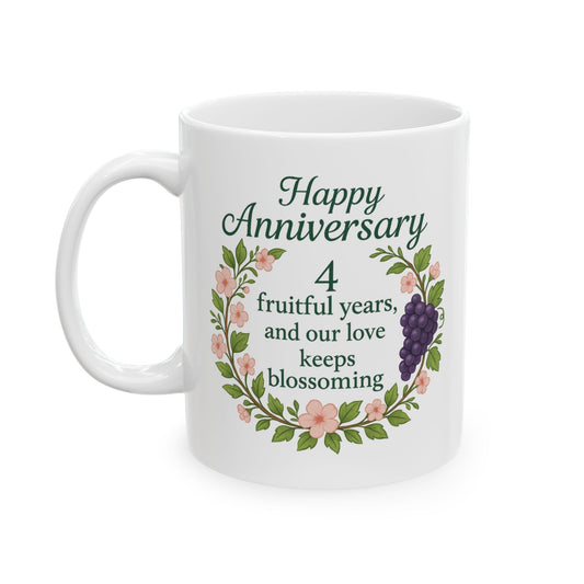 4th anniversary mug, Fourth wedding anniversary gift husband, Marriage gifts 4 year anniversary, 4th anniversary cup
