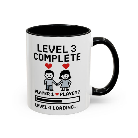 Level 3 complete mug, Level 3 complete coffee mug, Level 3 complete cup, Level 3 gamer couple mug, 3rd anniversary gamer gift
