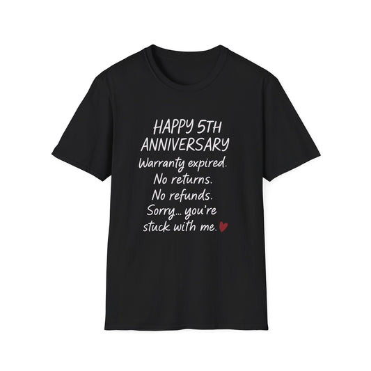5th anniversary funny shirt, 5th anniversary presents for him, Five year anniversary gift for her, 5 years anniversary tee
