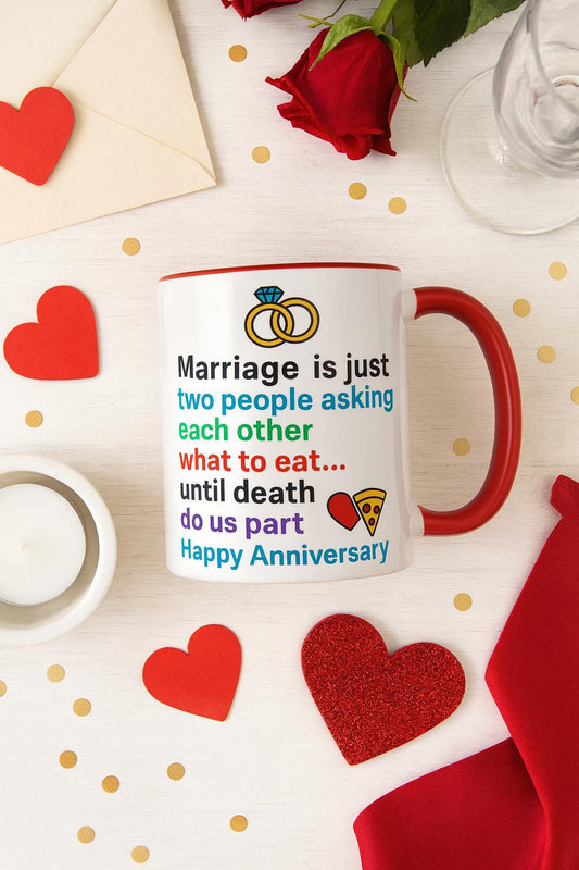 Funny happy anniversary cup, Silly anniversary mug, Hilarious anniversary quotes cup, Hilarious anniversary mug