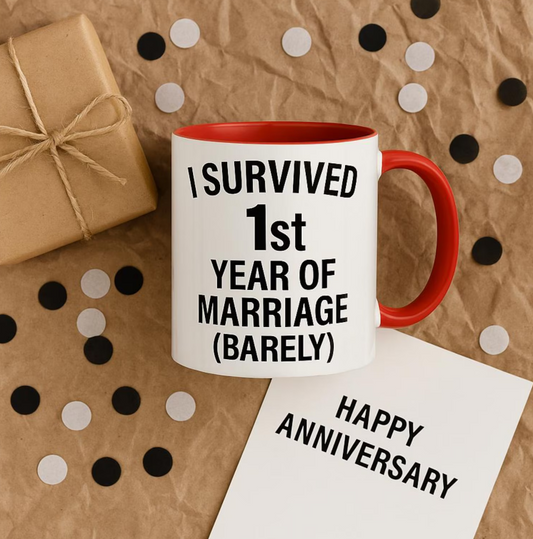 Funny first wedding anniversary mug, Funny first wedding anniversary cup, Funny 1 year anniversary mug, Funny 1 year anniversary cup