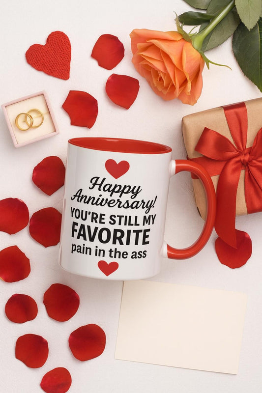 Funny happy anniversary meme, Funny married couple cup, Anniversary wishes for husband funny mug, Hilarious happy anniversary gift