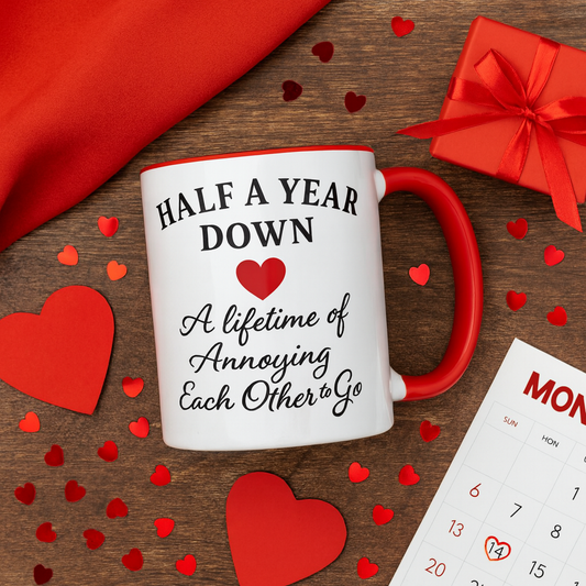 6th month anniversary funny gift, 6th months boyfriend mug, 6 month dating anniversary cup, Dating for 6 months gift, 6 months dating gift