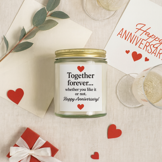 Humorous wedding anniversary quotes candle, Clever anniversary candle, Happy anniversary humorous quotes candle