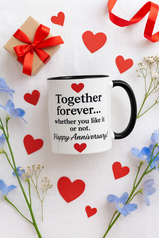 Funny happy wedding anniversary cup, Funny anniversary presents for couple, Funny anniversary words for wife, Silly wedding anniversary gift