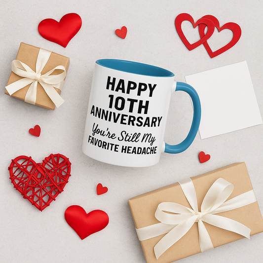 10th wedding anniversary presents, Funny tin anniversary gifts, 10th wedding anniversary funny quotes mug