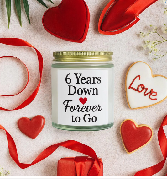 6th year anniversary candle, 6th wedding anniversary candle, sixth anniversary presents, 6 year anniversary candle