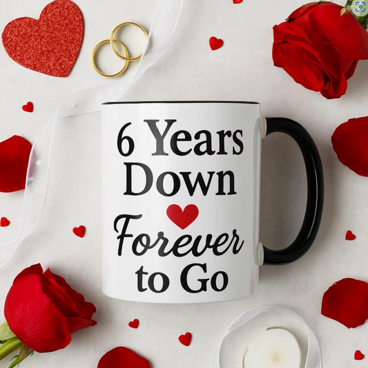 6 years anniversary mugs, Mug gift 6th wedding anniversary, 6th anniversary mug, 6th wedding anniversary mug, Iron anniversary mug