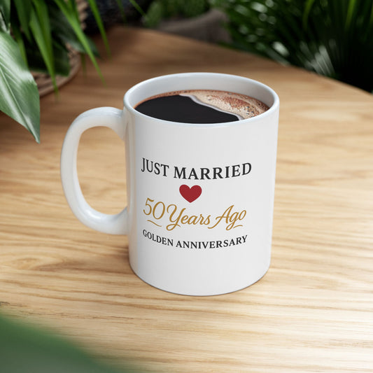 Just married 50 years ago mug, Funny 50th anniversary gifts for couples, 50th wedding anniversary cups, 50th wedding anniversary gifts cup