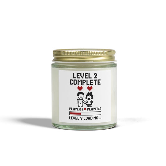 Level 2 complete candle, Level 2 complete anniversary candle, 2nd wedding anniversary candle, Gamer couple 2nd anniversary candle