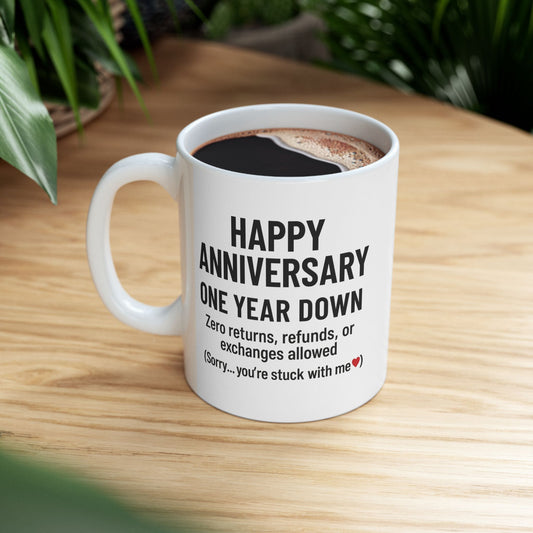 First year wedding anniversary mug, First year wedding anniversary presents, First wedding anniversary funny mug, 1st first anniversary mug