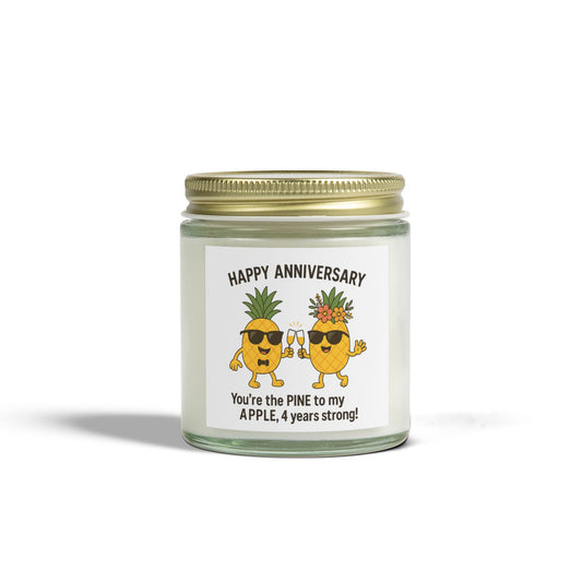 4th year anniversary gift funny, Funny 4th year fruit anniversary gifts, Fourth wedding anniversary candle, Candle 4th anniversary