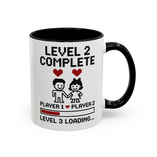 Level 2 complete mug, Level 2 complete coffee mug, Level 2 complete cup, Second anniversary gamer couple mug,  2nd anniversary gamer gift