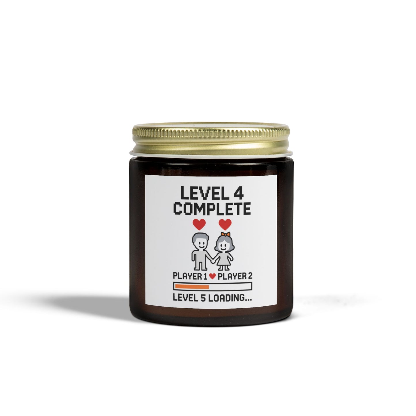 Level 4 complete candle, Level 4 complete anniversary candle, 4th wedding anniversary candle, Gamer couple 4th anniversary candle
