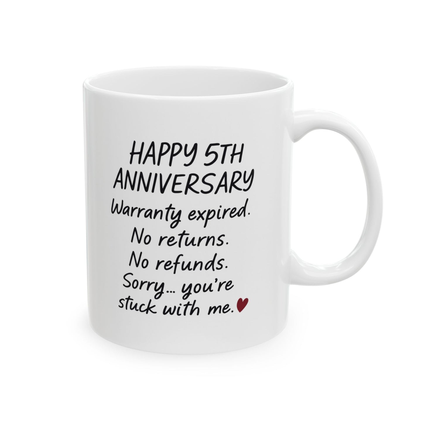 5th anniversary funny mug, 5th anniversary presents, Five year anniversary gift for husband, Fifth anniversary present, 5th anniversary cup